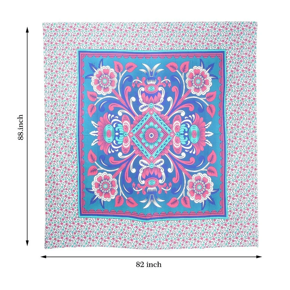 Oussum Decorative Tapestry Multicolor Floral Print Wall Art Ceiling Décor Cover